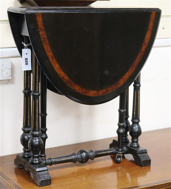 A late Victorian ebonised Sutherland table 54cm